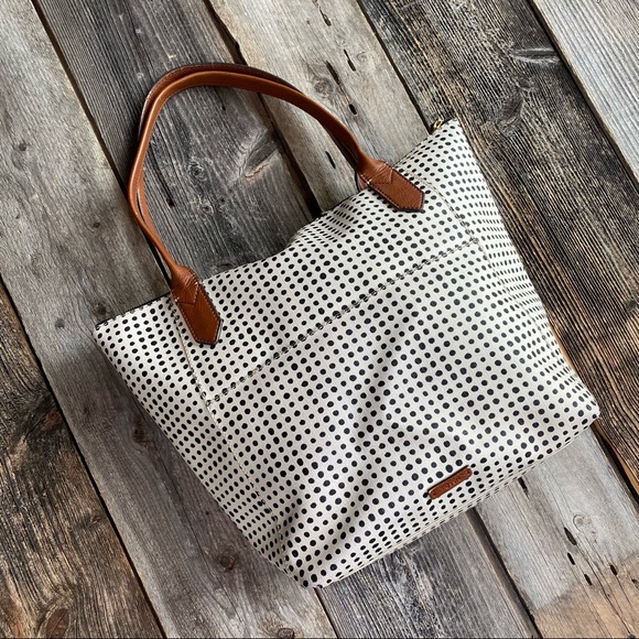 Fossil Coated Canvas Polka Dot Large City Tote - Picture 2 of 13